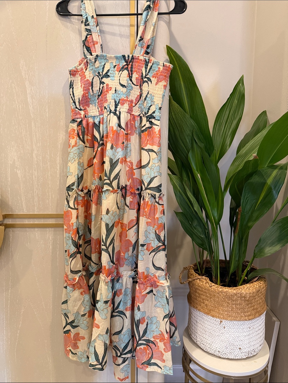Band of the Free Tiered Floral Maxi Dress with Smocked Bodice Small - Picture 6 of 9